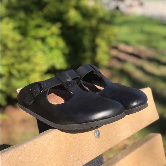 Reserved! Birkenstock Oil Leather Black Clog Mule - Picture 4 of 9